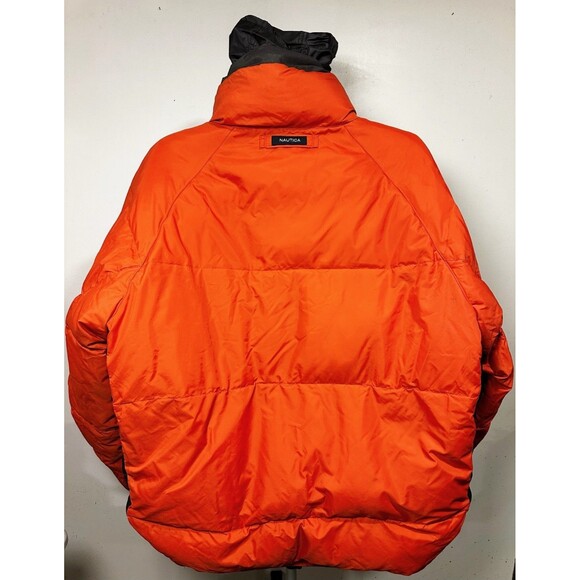 Vintage Nautica Mens Hooded Reversible Down Puffer Jacket Size 2XL Y2K Style - Picture 3 of 15